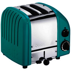 Dualit Made to Order Classic 2-Slice Toaster Stainless Steel/Turquoise Blue Gloss